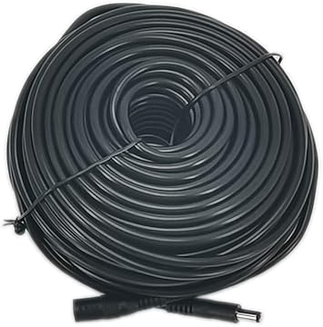 DC Power Adapter Extension Cable 100 feet 12V Power Adapter Extension Cable 2.1mm x 5.5mm Compatible with DC Adapter Cord Fit for CCTV Security Camera Wireless IP Camera Standalone DVR Black