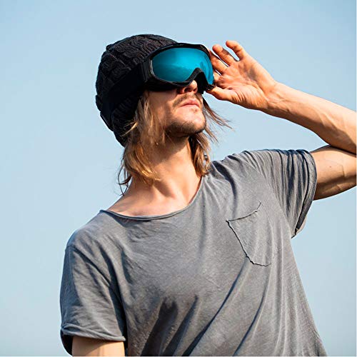 Image of OutdoorMaster OTG Ski Goggles - Over Glasses Ski /Snowboard Goggles for Men, Women & Youth - 100% UV Protection (Black Frame + VLT 60% Light Blue Lens)