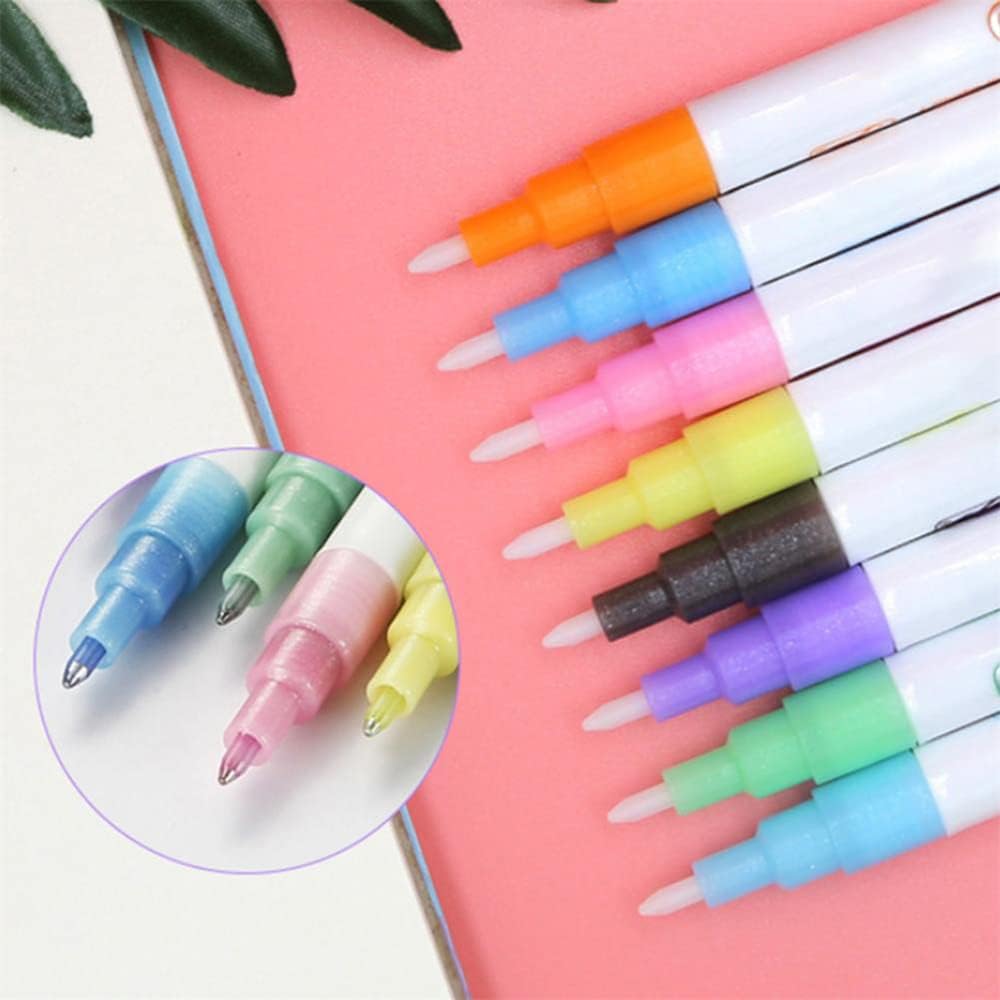 Terrain-Hill Outline Marker Set 8 Colors, Double Line Markers Outline Pens, Brown-atto Outline Marker Set, Drawing and Card Making