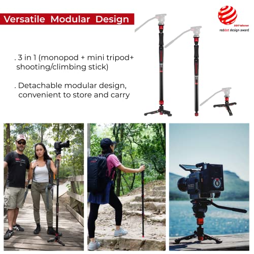 Ifootage Monopod Cobra 2 Strike A150S, 59" Telescopic Camera Monopod With Dual Direction Quick Adjustable, Compatible With Dslr Cameras And Camcorders #TOP3