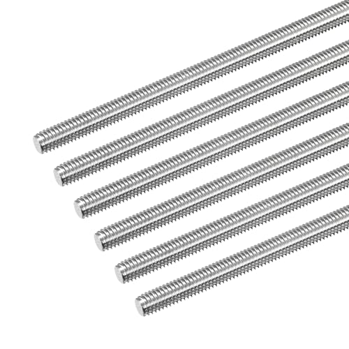 Image of sourcing map Fully Threaded Rod M6 x 500mm 1mm Thread Pitch 304 Stainless Steel Right Hand Threaded Rods Bar Studs 6 Pack