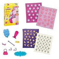 Play-Doh Barbie Sparkles and Gems Accessory Pack, 4 Refill Pattern Sheets of Modeling Compound, 8 Fashion Accessories, Kids Arts and Crafts for Ages 5+