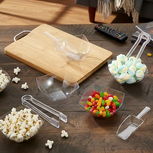 FoldTier 8oz 6 Plastic Candy Bowls, 4 Scoops and 4 Tongs Set by FoldTier - Used condition - Image 3