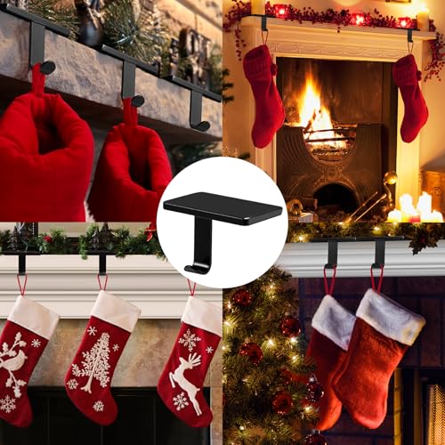 BlissfulTie Christmas Stocking Holders for Mantle Set of 6, Stocking Hangers for Mantel Weighted, Heavy Duty, Flat, for Garland, Fireplace, Wall (Black) by BlissfulTie - Image 7