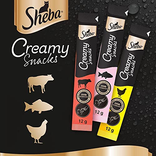 Sheba Creamy Snacks – Cremiges Katzen-Leckerli mit Huhn & Käse – Praktische Sticks zum aus der Hand Schlecken – 9 x 12g - Image 7