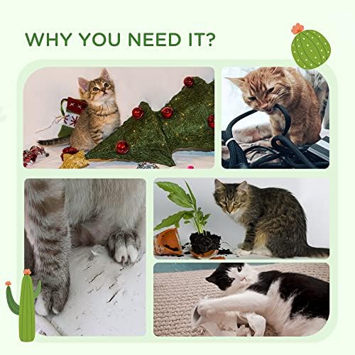 PawHut 60cm Cactus Cat Tree, Kitty Activity Centre Chenille Cat Tower w/ Interactive Toy Balls, Sisal Scratching Posts - Green