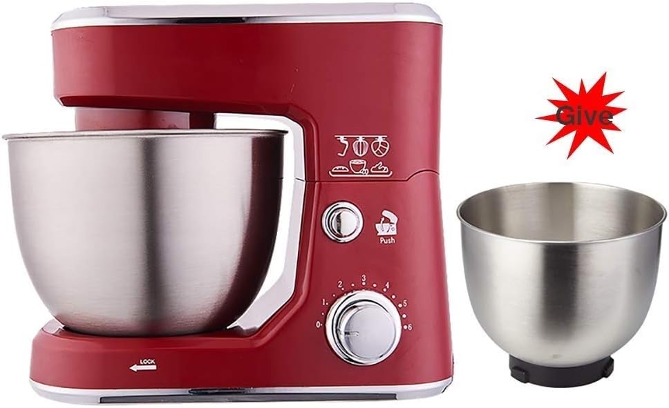 Hand Mixer 2 in 1 Electric Mixer Option Include Beaters and Dough Hooks, Easy Install Or Disassemble, Stainless Steel (B)