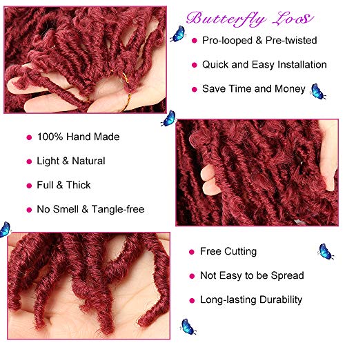 5 Packs 36 Inch Butterfly Locs Crochet Hair Distressed Faux Locs Crochet Hair For Black Women Pre Looped Natural Messy Butterfly Boho Locs Pre-Twisted Braids(36",5Packs,Bug) #TOP2