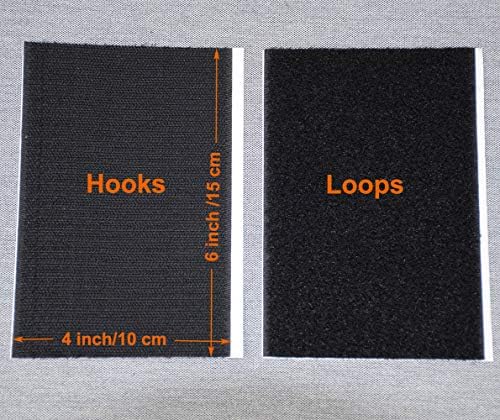 Non Slip Cushion Pad, Hook Loop Tape for Reduce Couch Cushions Sliding (10 x 15 CM)- (4PCS, Black)