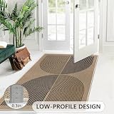 Capslpad Wycieraczka wewnętrzna 89 cm x 150 cm, antypoślizgowa, chłonna, odporna na zabrudzenia wycieraczka przednia, nowoczesna prosta wycieraczka wejściowa z juty, nadająca się do prania wewnętrzna