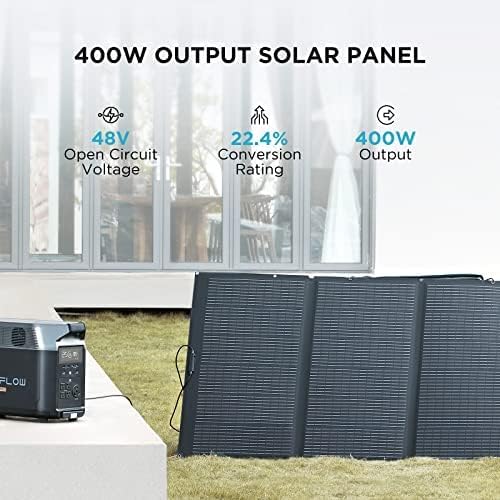 Miniatura 3 de EF ECOFLOW Generador solar de 3.6 KWh DELTA Pro con panel solar portátil de 2 x 400 W, 23% de alta eficiencia, 5 salidas de CA, 120 V3600 W, para