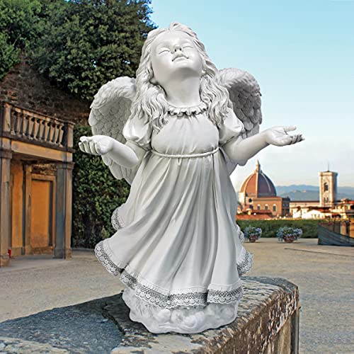 Design Toscano In Grace Girl Child Angel Memorial Indoor/Outdoor Garden Statue, 14 inches wide, 24 inches tall, Cast Stone Resin, Antique Stone Finish by Design Toscano - Used condition - Image 6