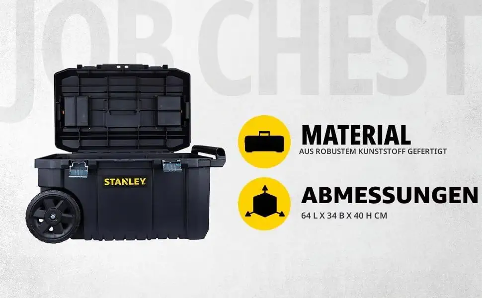 Stanley Werkzeugbox mit Rollen, 50 Liter, leer
