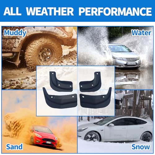 Image of Mud Flaps Splash Guards for Tesla Model 3 Highland 2025 2024, No Drilling Mudguards Fender Mudflaps Kit for Tesla New Model 3 2024 Exterior Accessories, All Weather Protection, Set of 4