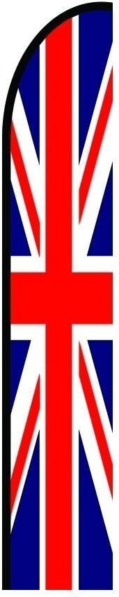 Union Jack Feather Flag, 11.5 Feet Outdoor Advertising Display Sign - Pre Printed Promotional Business FLAG ONLY by Above All Advertising