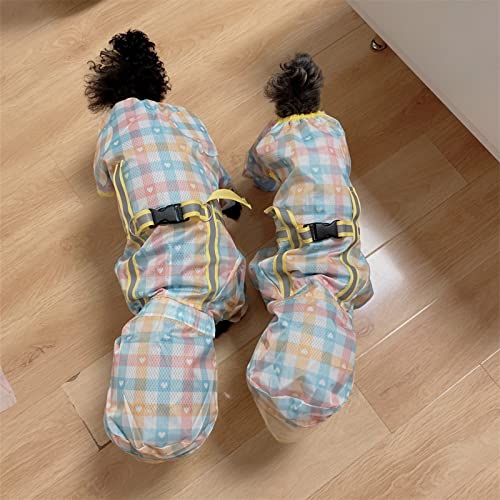 Yeduzyn Full Cover Pet Raincoat,Waterproof Dog Raincoats With Hood For Small Medium Large Dogs,Poncho With Reflective Strap, Lightweight Rain Jacket With Leash Hole (Pink Stripe, X-Small) #TOP7
