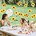 Hooqict 54Pcs Sunflower Hanging Swirls Party Decorations Sunflower Themed Birthday Party Decorations Supplies Swirl Streamers Ceiling Hanging Decor for Home Classroom Spring Sunflower Decorations