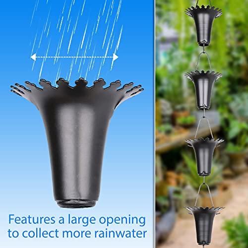 Rain Chains Pacific - 8.5 Feet Length - Functional & Decorative Replacement Downspout for Gutters - Rain Chain Gutter Catcher - Garden Rainwater Diverter for Home, Garden, Backyard