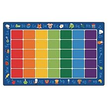 Carpets for Kids 9612 Fun with Phonics Literacy Classroom Reading Rug 7ft 6in x 12ft Rectangle Multi Color