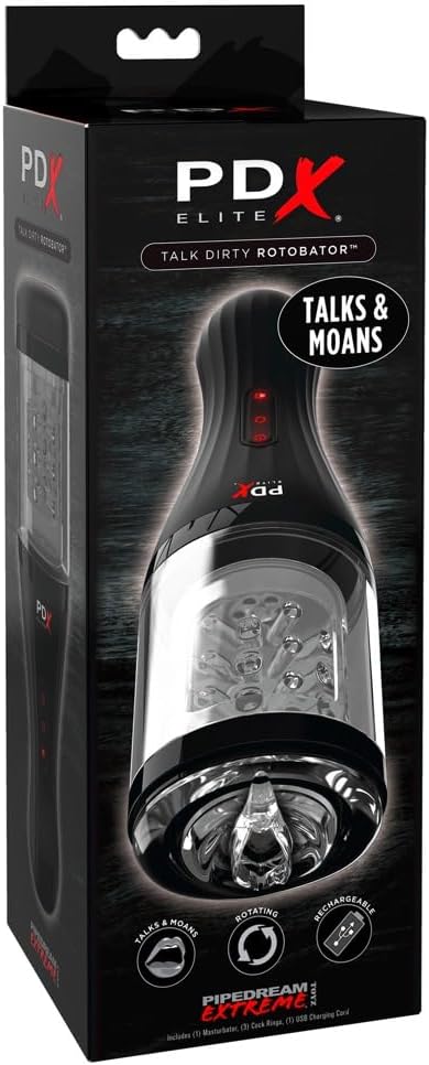 Pipedream PDX Elite RD526 Talk Dirty Rotobator in its retail packaging