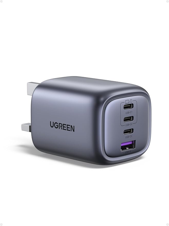 UGREEN Nexode 4-Port 65W USB C Charger, Foldable GaN Wall Charging Adapter | Type-C Travel Charge Plug, Ultra-compact and Conveniently Portable, Compatible for Galaxy S25 Ultra, iPhone 17 Pro Max, iPad