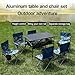 Haibinsuo Folding Camping Table Height Adjustable, Portable Aluminum Table Picnic Table with Large Storage Organizer and Carrying Bag for Outdoor Camping Travel Backyards BBQ 120cm