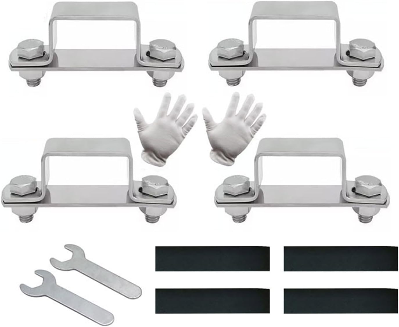 4Pcs Heavy Duty U Shaped Brackets Metal Pipe Clamps With Right Angles For Secure Door Shed Installation U Shaped Connector Bracket