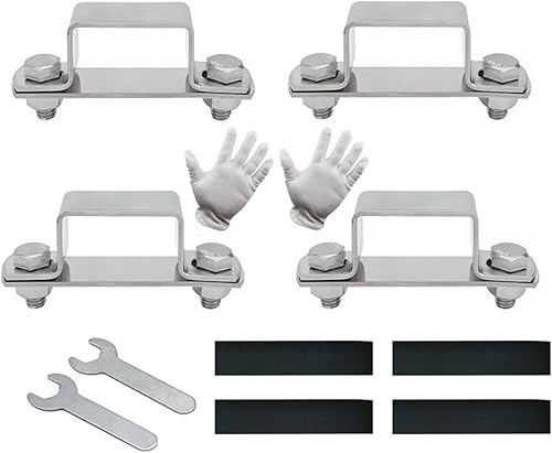 Miniatura 7 de 4 unids en forma de U Soporte de conector de metal de acero cuadrado Abrazadera de tubo de ángulo recto Accesorios de hardware para el hogar