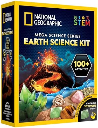 Blue Marble National Geographic Earth Science Kit - Mega Lab With Over 15 Experiments & Activities, Teaches Wonders of Earth Science to Kids, Great for Young Scientists