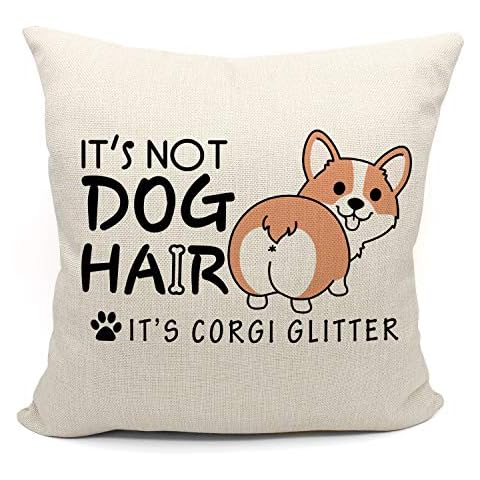 Mancheng-zi Corgi Pillow Covers 18x18,Corgi Gifts for Corgi Lovers,Corgi Gifts,Corgi Stuff,Corgi Decor Cover