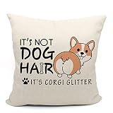 Mancheng-zi Corgi Pillow Covers 18x18,Corgi Gifts for Corgi Lovers,Corgi Gifts,Corgi Stuff,Corgi Decor