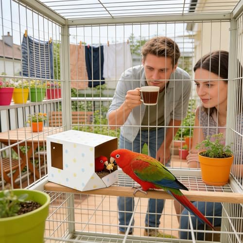 Nichoir pour oiseaux et soulagement de l'ennui des perruches