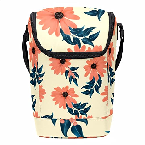 Lonchera grande con diseño floral y correa ajustable para el hombro 2