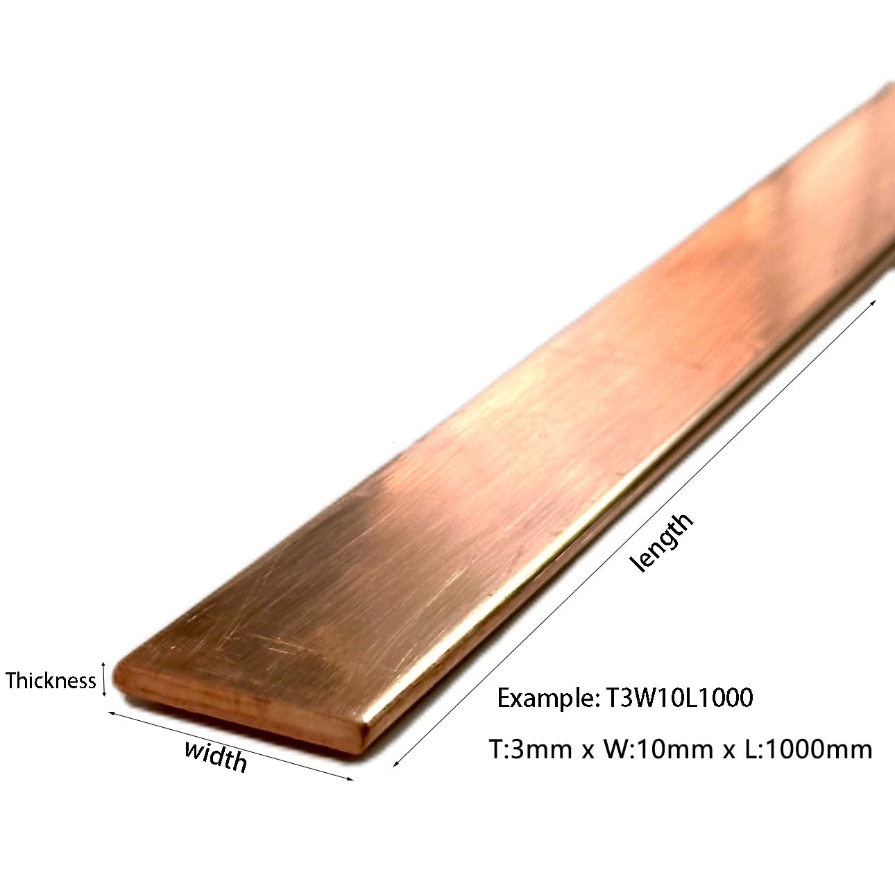 99.9% C110 Pure Copper Bus Bar, Flat Bar Stock, High Conductivity, Thickness50mm(1.95") x Width100mm(3.9") x Length1000mm(39.37"), 1Pc for Metal Working DIY Craft,Electrical Applications