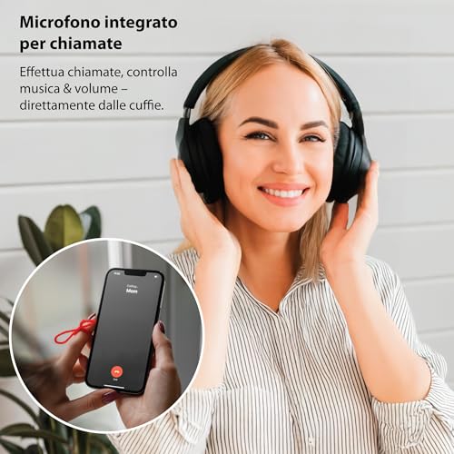 Technaxx Cuffie TV wireless con base di ricarica – Cuffie Bluetooth 5.4 Over-Ear con microfono, 30h autonomia, USB-C, ingresso ottico e AUX – Ideali per TV, anziani e musica - TX-350 - Immagine 4