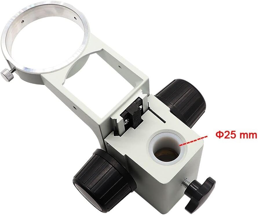 Microscope Accessories Kit 76mm Diameter Zoom Stereo Microscopes Holder Adjustable Bracket Stand 25mm Rod Bar Pillar, for Binocular Trinocular Microscopio Microscope Slides(76mm Black Holder)