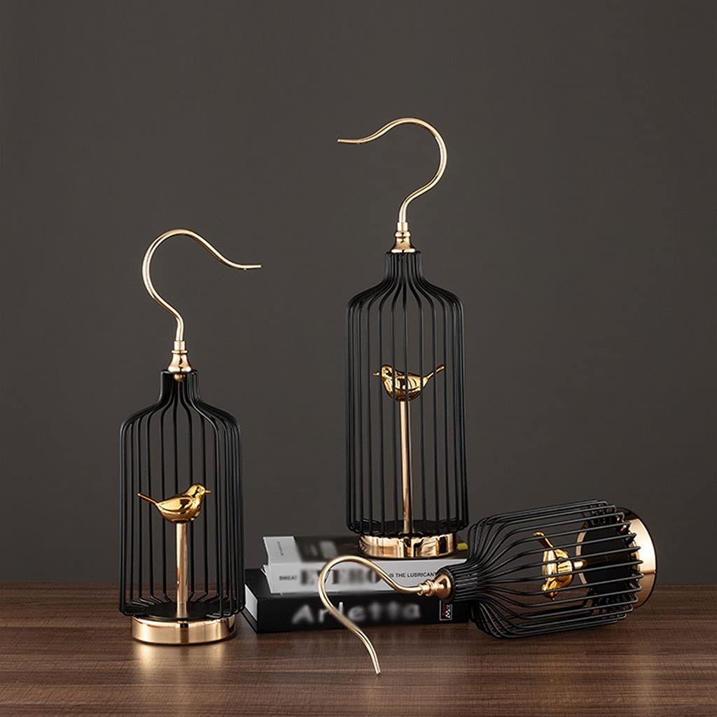 Vogelkäfig Goldener Vogelkäfig Wohnzimmer Dekoration Licht Luxus Kreative Moderne Persönlichkeit Heimstudium, Hotel Design Dekoration Haustierzubehör (Size : M)