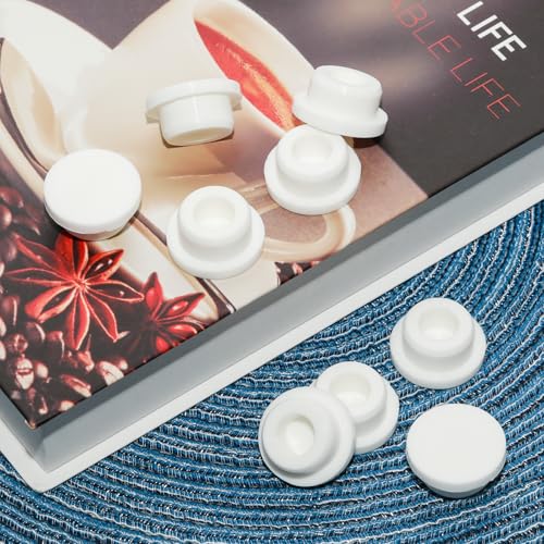 Image of 16 PCS Silicone Rubber Plug,White Hole Plug,Waterproof Plug Tube Plugs Hole Plug,Flexible Hole Plug Cover Fit for 0.87 inch /22mm