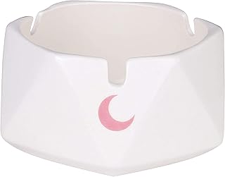 Large Round Ceramic Ashtray White - Ornament for Home, Office, Indoor Decor - 4x4x2.5 inch