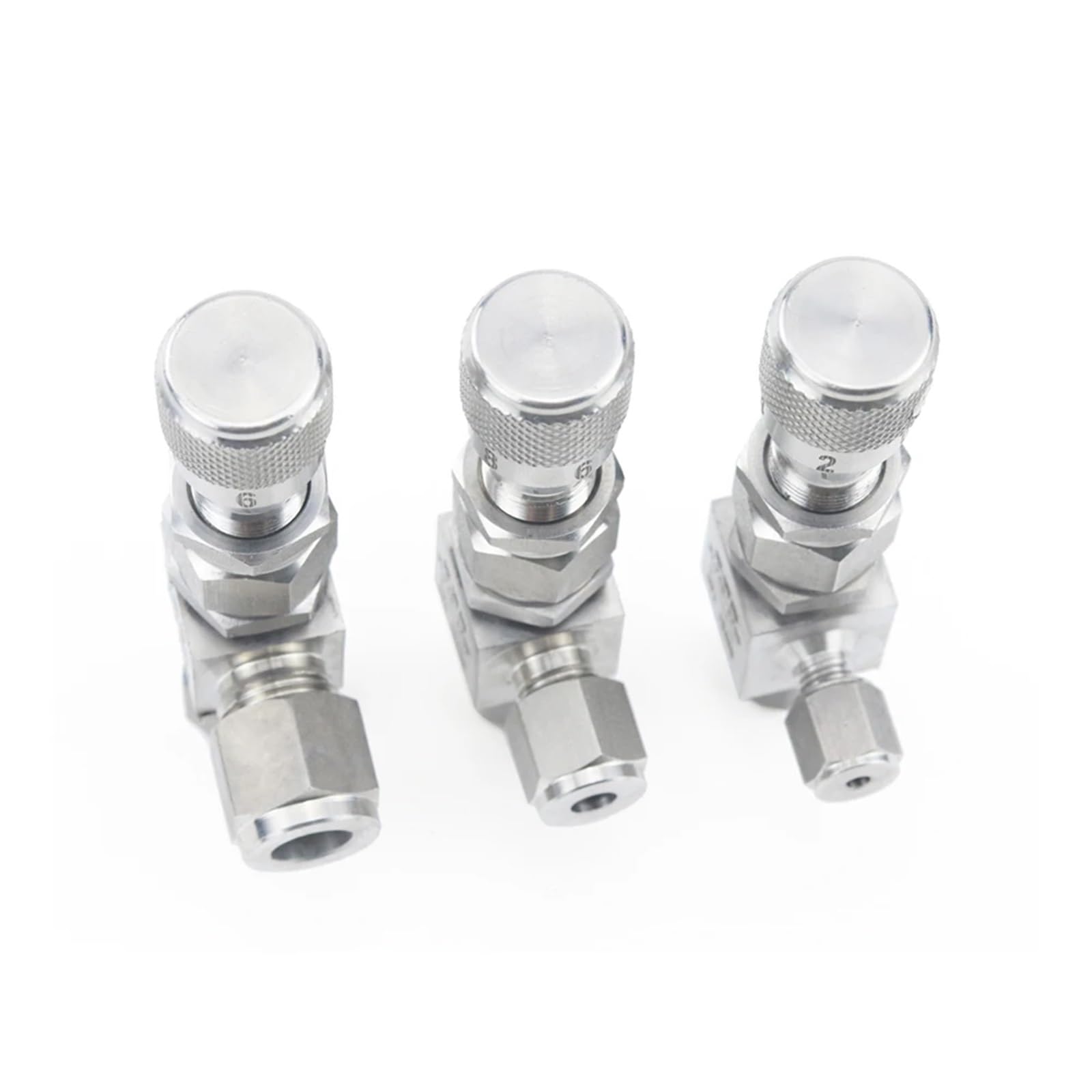 3/4/6/8/12mm 1/16 "1/8" 1/4 "3/8" válvula de aguja de acero inoxidable 304 válvula dosificadora reguladora de flujo Micro controlador de Gas(3mm,HIGH PRECISION-ELBOW 90 DEGREE)