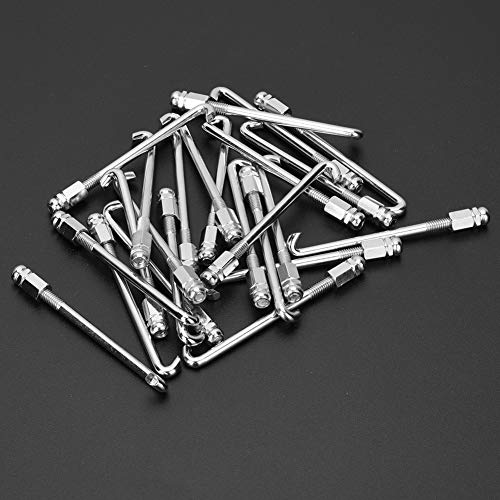 HilBeliFU 24Pcs Banjo Hooks Nuts Set, 2.5in Adjustable Metal Banjo Hook Brackets, Chrome Plated Round Hook Parts, Silver Musical Instrument Accessories for Ukulele by HilBeliFU - Image 5