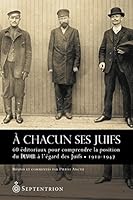 A CHACUN SES JUIFS: 60 EDITORIAUX POUR COMPRENDRE LA POSITION ... 2894487991 Book Cover