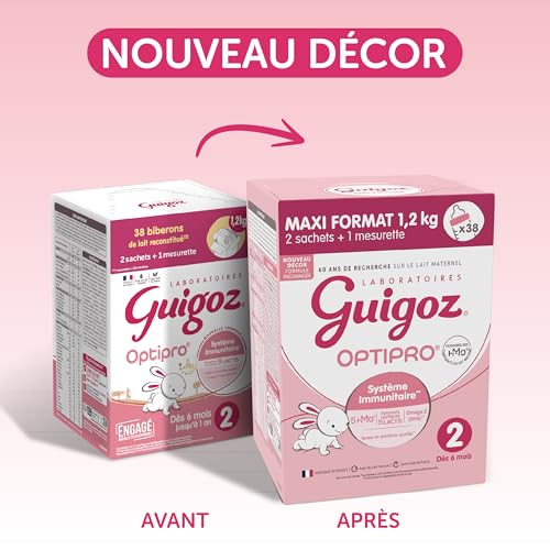 Lait Bébé 2ème Âge Guigoz Optipro 2 MO8445290448361 – Dès 6 Mois, 2x600g - vue 7