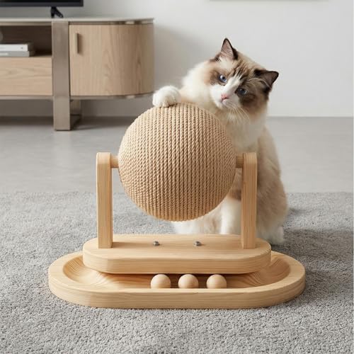 Arbre à chat avec balle durable pour maison et bureau chic - 4
