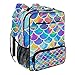 Mochila escolar para niñas adolescentes y niños, bolsa de hombro de viaje casual para hombres y mujeres, básculas de peces abstractas, Multicolor1, talla única