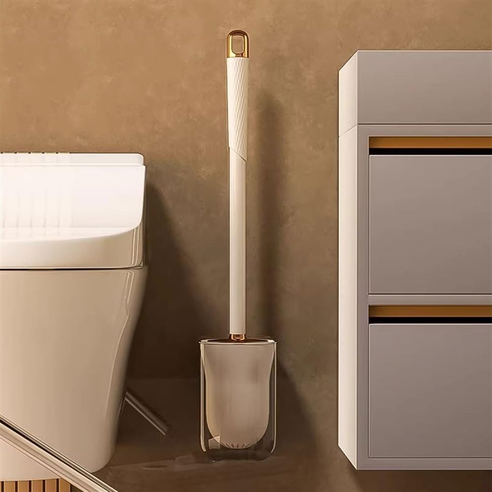 Szczotka WC i Uchwyt Szczotki półkuliste Zestaw szczotek toaletowych do montażu na ścianie i podłodze Plastikowa szczotka do toalety z długą rączką Szczotka do głębokiego czyszczenia