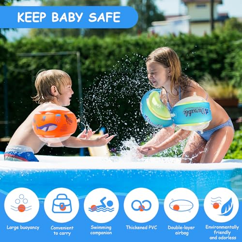 Miniatura 4 de Phlognfy Hinchable Manguitos Natación, Ayuda Hinchable Natación Niños De 1 A 6 Años, Con Bomba, Para Niñas Niños Pequeños Piscinas Cubiertas Aire Libre En Verano