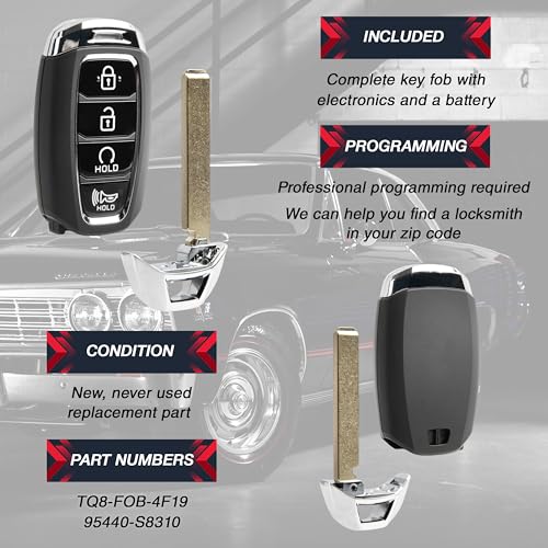 2X USARemote Keyless Entry Remote Start Key Fob 4-Button Replacement for 2020 2021 Hyundai Palisade (TQ8-FOB-4F19, 95440-S8310) by USARemote - Image 4