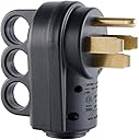 Veepeak 50 Amp RV Plug Male Replacement NEMA 14-50P Heavy Duty 125V/250V 4 Prong Electrical Power Connector Extension Cord End with Easy to Grip Handle