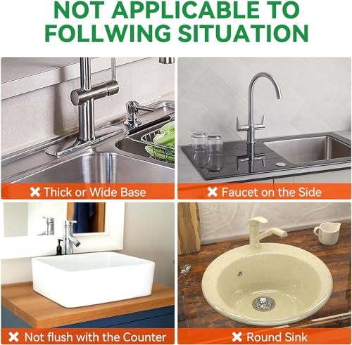 Image of Sink Mat for Faucet | Absorbent Faucet Splash Guard with Adjustable 1.5-2.7 Inch Hole | Quick-Dry, Washable Drip Catcher for Kitchen & Bathroom Sink (17.7 x 5.5 x 0.39 Inch, Dark Grey)
